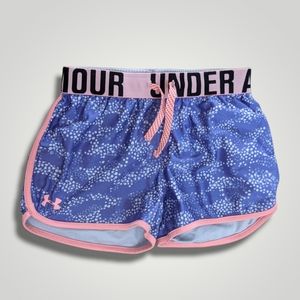 Under Armour Girls Purple and Pink Athletic Shorts Sz Youth Medium